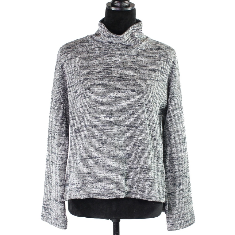 Madewell Women's Marled Grey Mock Neck Pullover Sweater